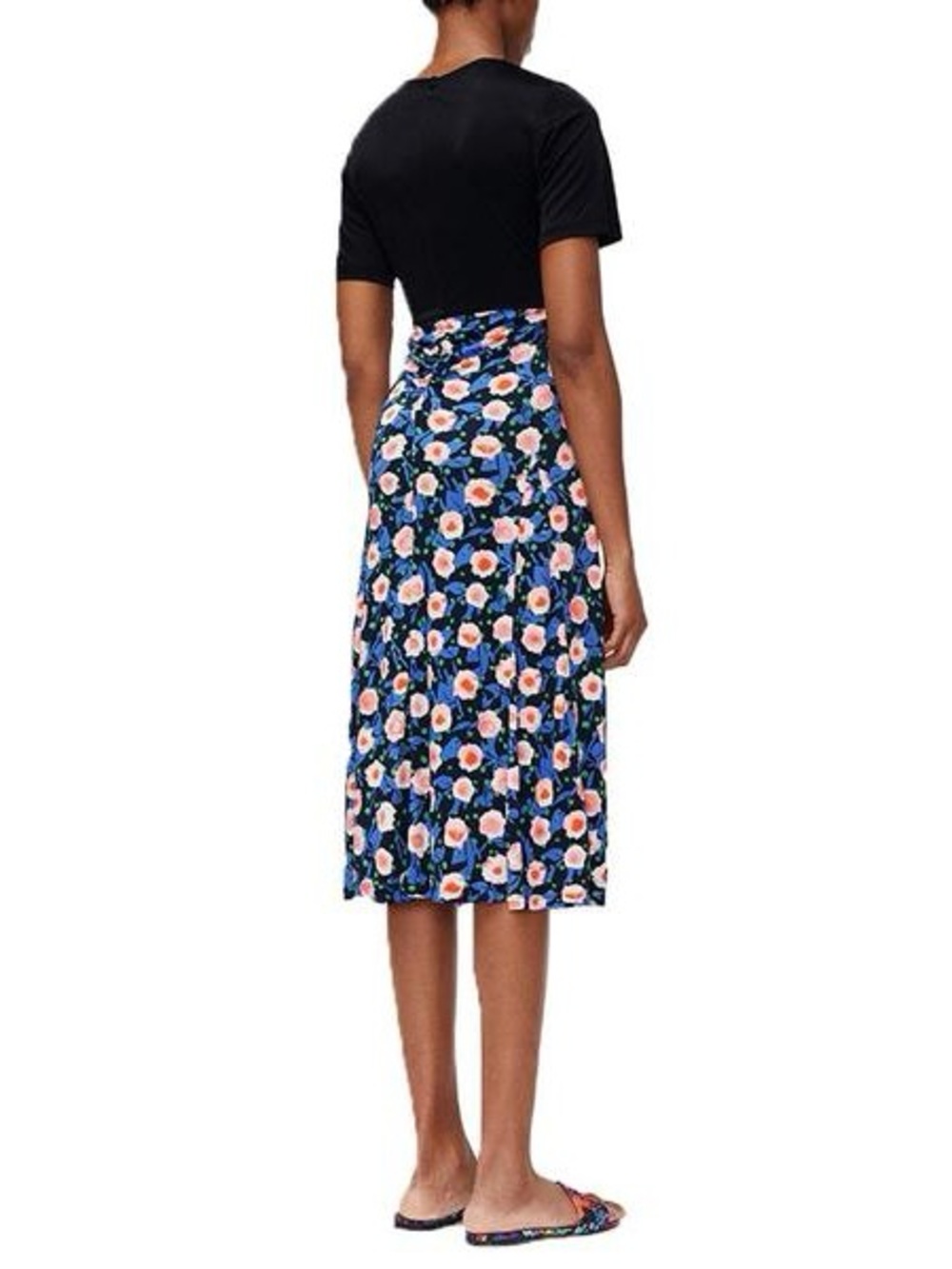 Stine Goya Scout Floral Print Short Sleeve Midi Dress Viscose Jersey - Picture 2 of 13